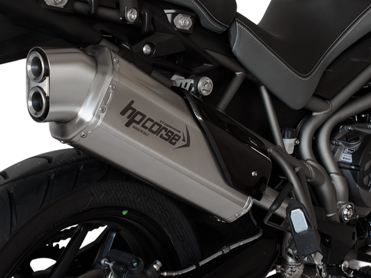 HP CORSE Triumph Tiger 800 (18/20) Slip-on Exhaust "4-Track R Titanium" (EU homologated) – Accessories in the 2WheelsHero Motorcycle Aftermarket Accessories and Parts Online Shop