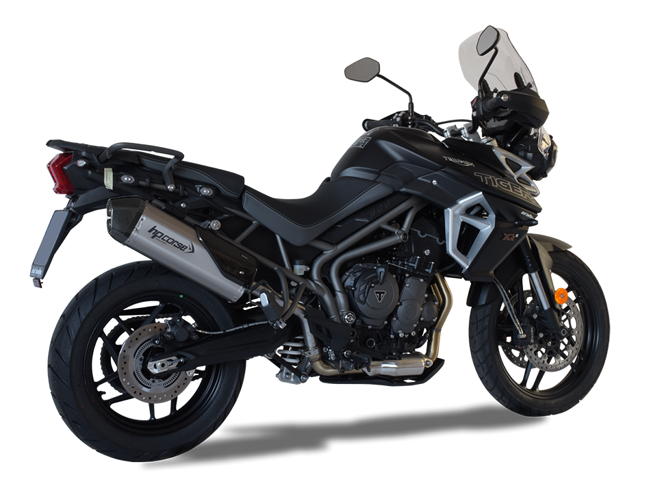HP CORSE Triumph Tiger 800 (18/20) Slip-on Exhaust "SPS Carbon Satin" (EU homologated) – Accessories in the 2WheelsHero Motorcycle Aftermarket Accessories and Parts Online Shop
