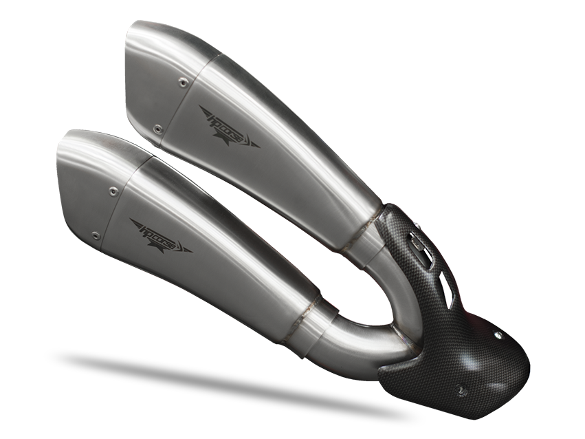 HP CORSE Indian FTR 1200 Dual Slip-on Exhaust "Hydroform Short Satin" (EU homologated) – Accessories in the 2WheelsHero Motorcycle Aftermarket Accessories and Parts Online Shop