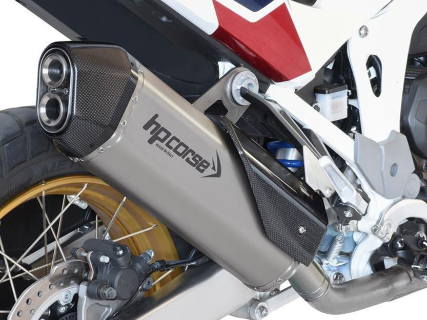 HP CORSE Honda CRF1100L Africa Twin Slip-on Exhaust "SPS Carbon Satin" (EU homologated) – Accessories in the 2WheelsHero Motorcycle Aftermarket Accessories and Parts Online Shop