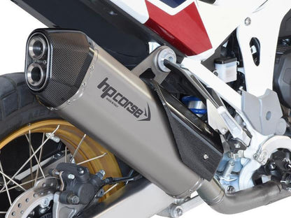 HP CORSE Honda CRF1100L Africa Twin Slip-on Exhaust "SPS Carbon Satin" (EU homologated) – Accessories in the 2WheelsHero Motorcycle Aftermarket Accessories and Parts Online Shop