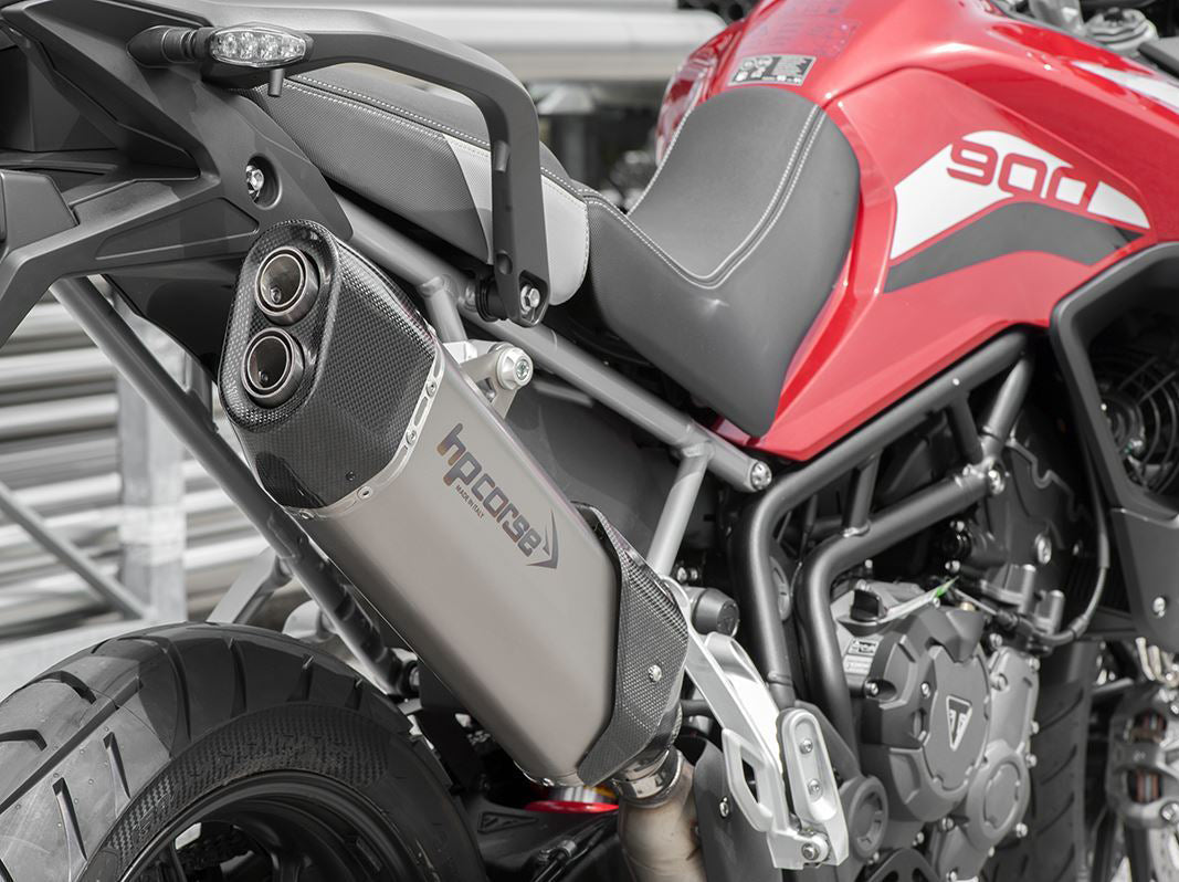 HP CORSE Triumph Tiger 900 / 850 Sport (20/23) Slip-on Exhaust "SP-3 Carbon 350 Inox Satin" (Euro 5) – Accessories in the 2WheelsHero Motorcycle Aftermarket Accessories and Parts Online Shop