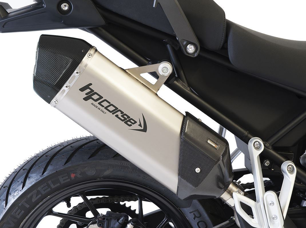 HP CORSE Triumph Tiger 900 / 850 Sport (20/23) Slip-on Exhaust "SPS Carbon 350 Inox Satin" (Euro 5) – Accessories in the 2WheelsHero Motorcycle Aftermarket Accessories and Parts Online Shop