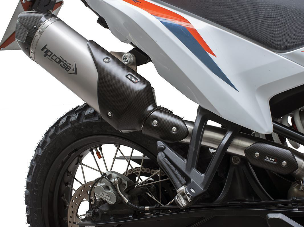 HP CORSE KTM 890 Adventure (2021+) Slip-on Exhaust "SP-1 Carbon Short Titanium" (Euro 5) – Accessories in the 2WheelsHero Motorcycle Aftermarket Accessories and Parts Online Shop