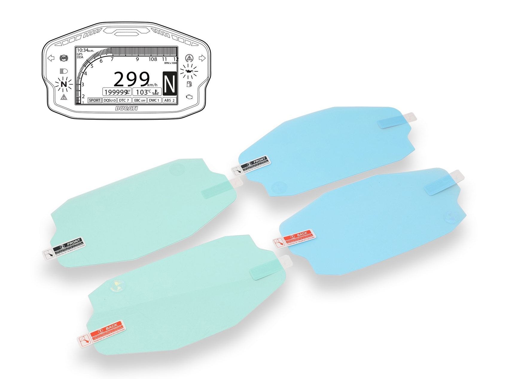 DP001 - CNC RACING Ducati Panigale Dashboard Screen Protectors kit – Accessories in the Motoraider Motorcycle Aftermarket Accessories and Parts Online Shop