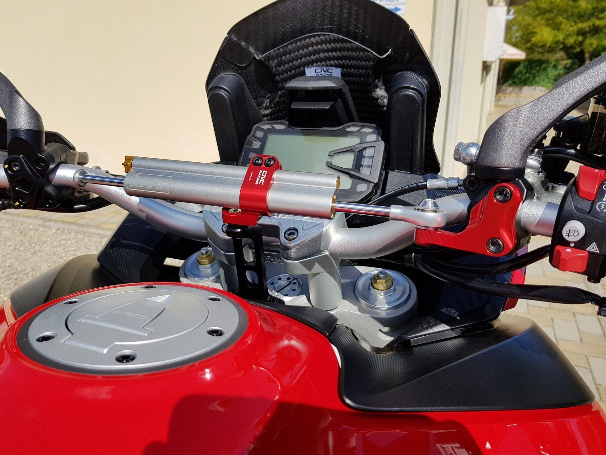 Ducati Multistrada 950 (17/18) OHLINS Steering Damper + CNC RACING Mounting Kit – Accessories in the Motoraider Motorcycle Aftermarket Accessories and Parts Online Shop