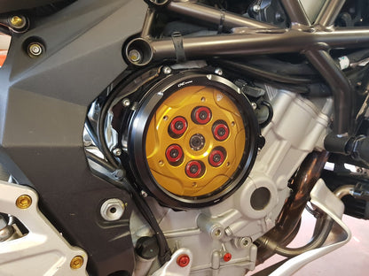 CA300 - CNC RACING MV Agusta Oil Bath Clear Clutch Cover (hydraulic control) – Accessories in the Motoraider Motorcycle Aftermarket Accessories and Parts Online Shop