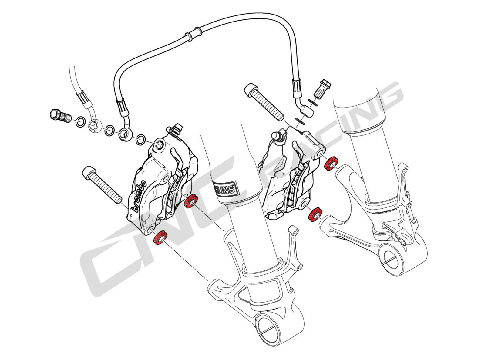 IFD01 - CNC RACING Ducati / Aprilia Front Brake Caliper Spacers Kit – Accessories in the Motoraider Motorcycle Aftermarket Accessories and Parts Online Shop