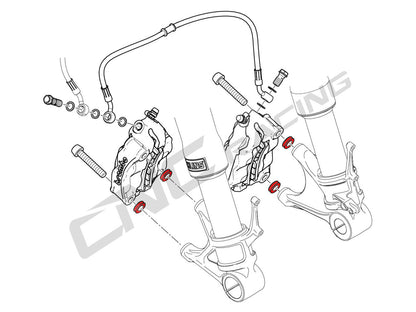 IFD01 - CNC RACING Ducati / Aprilia Front Brake Caliper Spacers Kit – Accessories in the Motoraider Motorcycle Aftermarket Accessories and Parts Online Shop