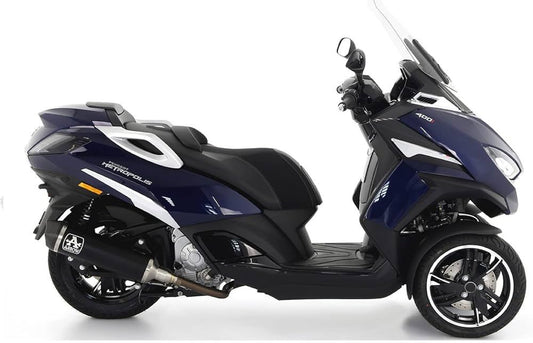 ARROW 73020KZ+73519ANN Peugeot Metropolis 400 (2017+) Dark Aluminum Slip-on Exhaust "Urban" – Accessories in the 2WheelsHero Motorcycle Aftermarket Accessories and Parts Online Shop