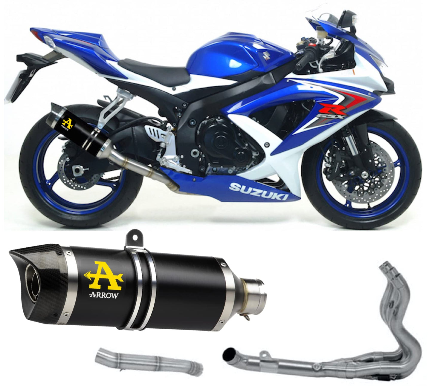 ARROW 71729AKN+71382MI+71334MI Suzuki GSX-R600 (08/10) Full Exhaust System "Competition Evo Street Thunder" – Accessories in the 2WheelsHero Motorcycle Aftermarket Accessories and Parts Online Shop