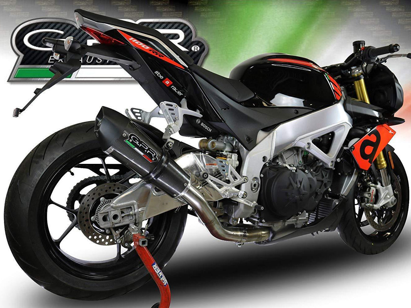 GPR Aprilia Tuono V4 1100 (17/18) Slip-on Exhaust "GPE Anniversary Poppy" – Accessories in the 2WheelsHero Motorcycle Aftermarket Accessories and Parts Online Shop