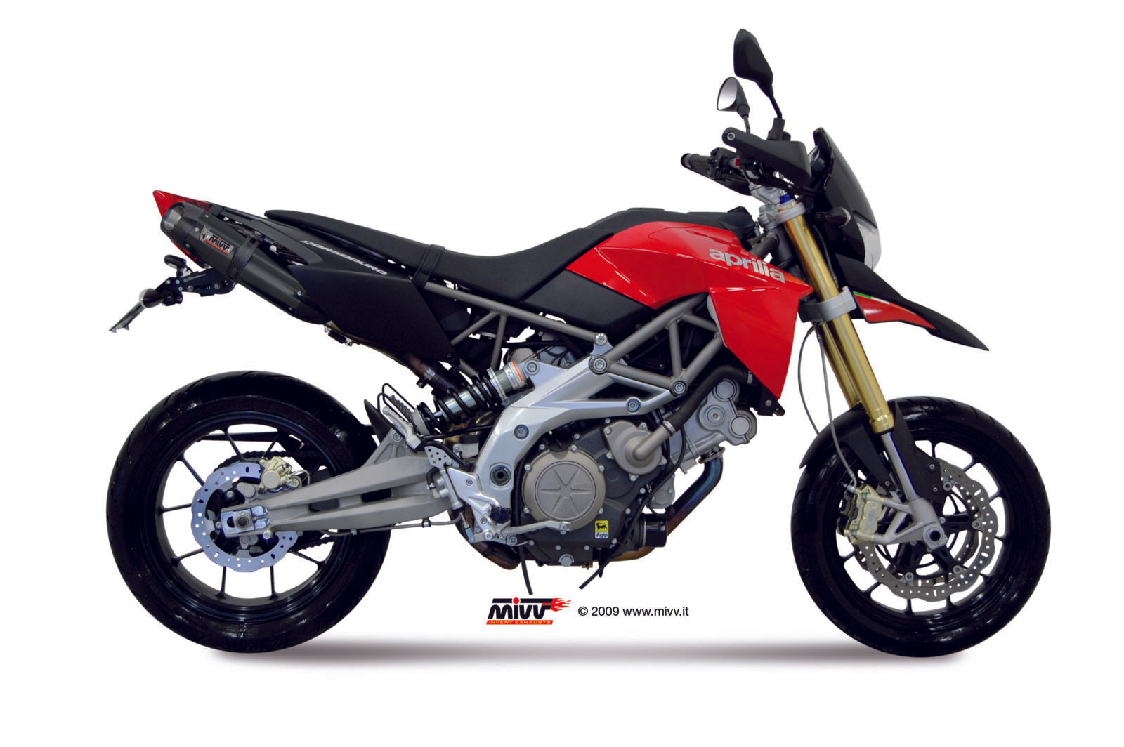 MIVV A.007 Aprilia Dorsoduro 750 (08/16) Dual Underseat Slip-on Exhaust "Suono" (black; approved) – Accessories in the 2WheelsHero Motorcycle Aftermarket Accessories and Parts Online Shop