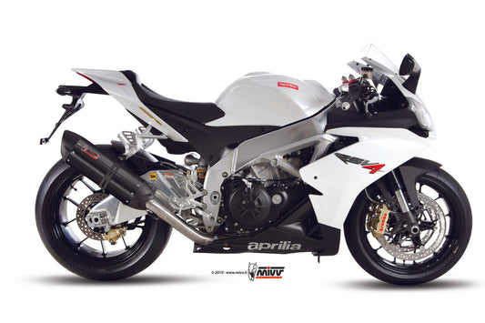 MIVV A.008 Aprilia RSV4 (09/16) Slip-on Exhaust "SUONO" (black; approved) – Accessories in the 2WheelsHero Motorcycle Aftermarket Accessories and Parts Online Shop