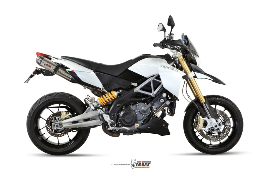 MIVV A.010 Aprilia Dorsoduro 1200 (12/16) Dual Underseat Slip-on Exhaust "Suono" (stainless steel; approved) – Accessories in the 2WheelsHero Motorcycle Aftermarket Accessories and Parts Online Shop