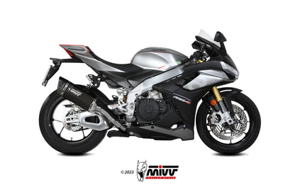 MIVV A.015 Aprilia RSV4 (2021+) Slip-on Exhaust "SR-1" (black; approved) – Accessories in the 2WheelsHero Motorcycle Aftermarket Accessories and Parts Online Shop