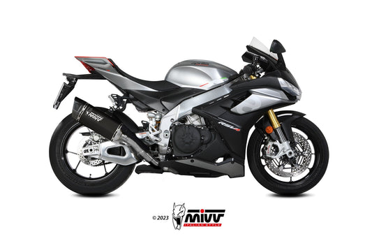 MIVV A.015 Aprilia RSV4 (2021+) Slip-on Exhaust "SR-1" (black; approved) – Accessories in the 2WheelsHero Motorcycle Aftermarket Accessories and Parts Online Shop