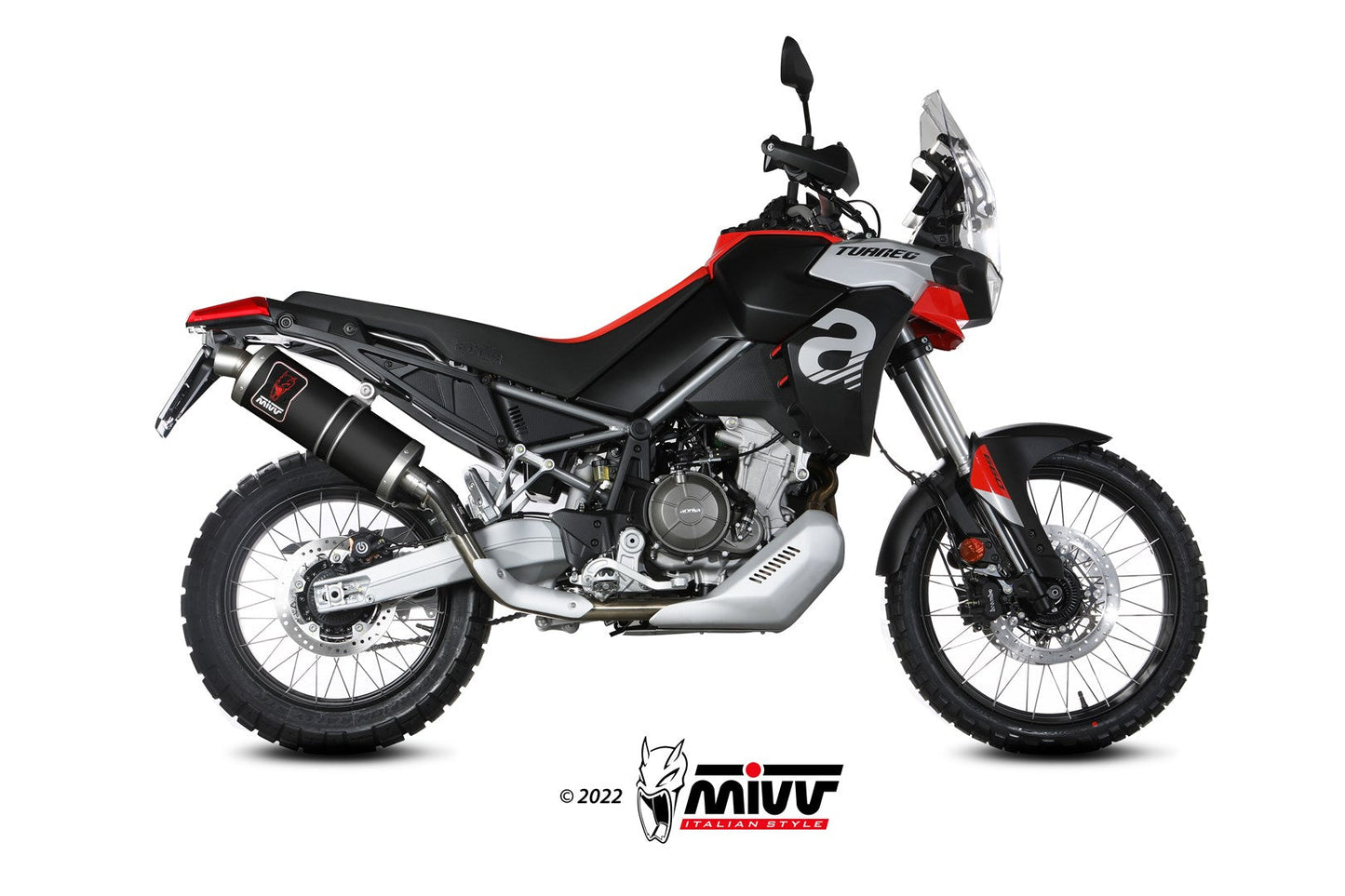 MIVV A.017 Aprilia Tuareg 660 (2022+) Slip-on Exhaust "Dakar" (black; approved) – Accessories in the 2WheelsHero Motorcycle Aftermarket Accessories and Parts Online Shop