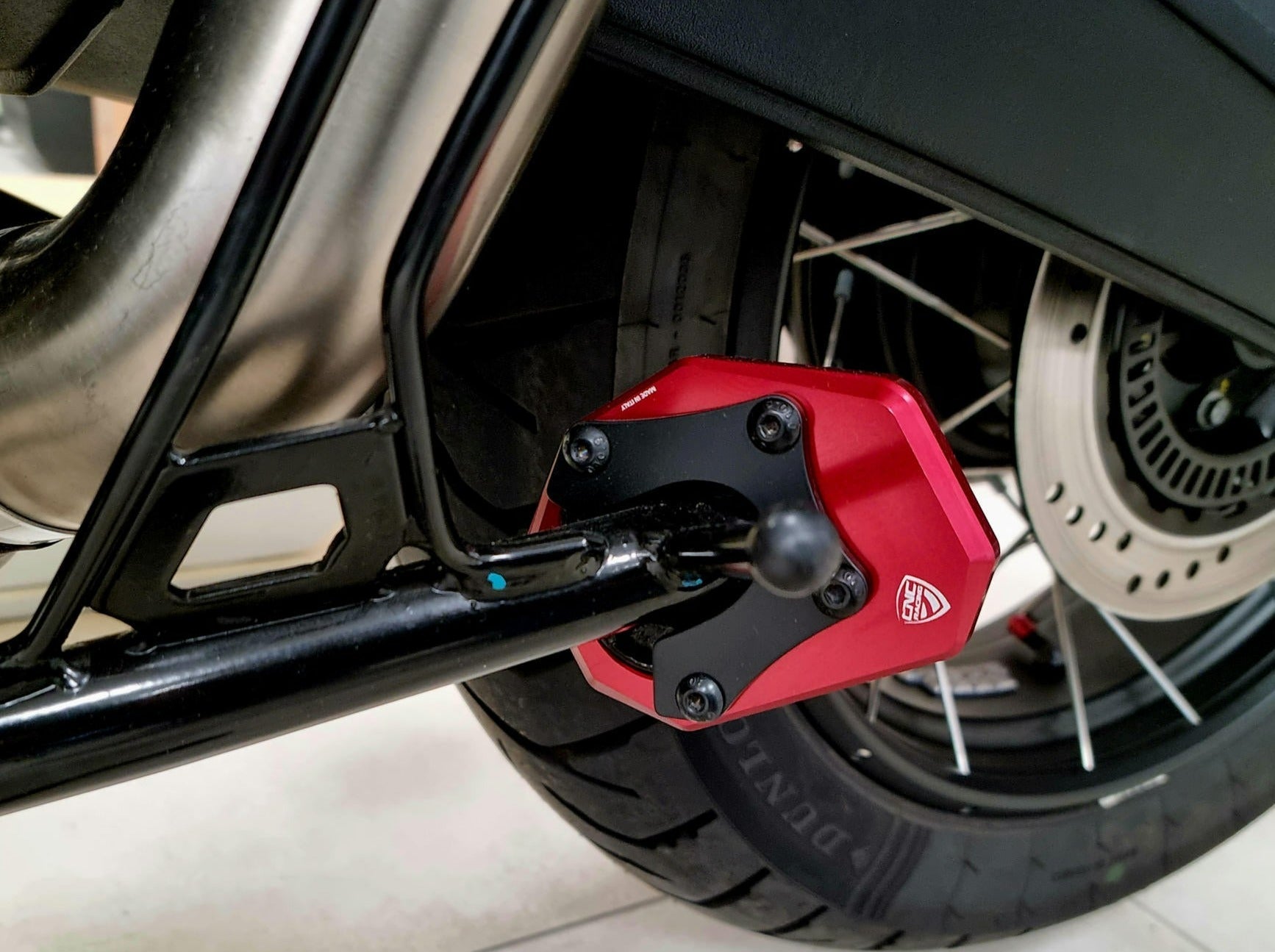 BM601 - CNC RACING Moto Guzzi V85 TT (2021+) Kickstand Pad – Accessories in the Motoraider Motorcycle Aftermarket Accessories and Parts Online Shop