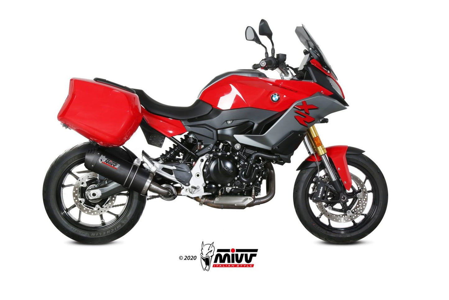 MIVV B.037 BMW F 900 XR (20/24) Slip-on Exhaust "Oval" (carbon+cap; approved) – Accessories in the 2WheelsHero Motorcycle Aftermarket Accessories and Parts Online Shop