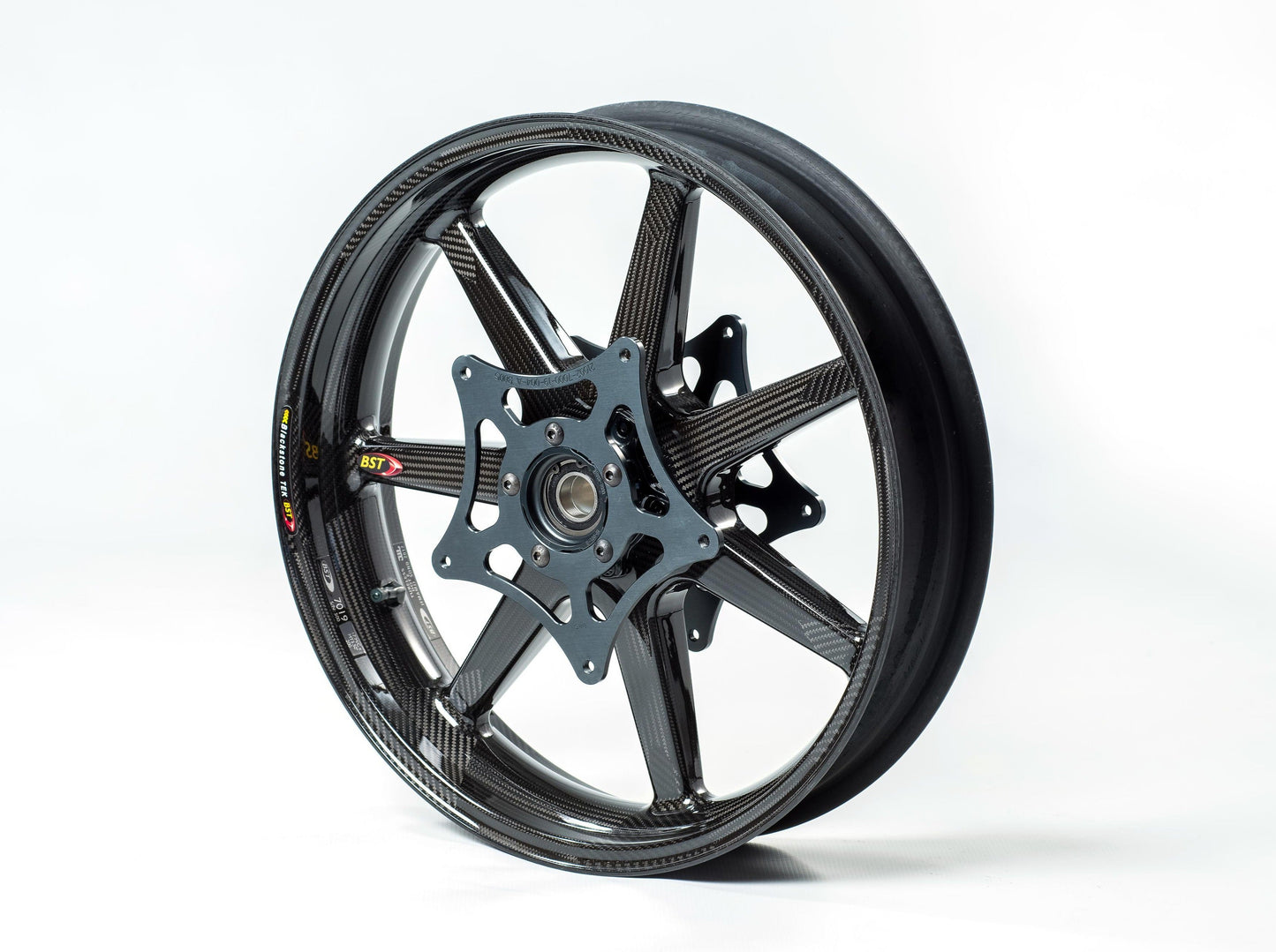 BST BMW R nineT Carbon Wheel "Panther TEK" (front, 7 straight spokes, black hubs) – Accessories in the Motoraider Motorcycle Aftermarket Accessories and Parts Online Shop