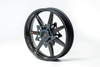 BST BMW R1200GS / R1200R / R1200RS / R1200S Carbon Wheels Set "Panther TEK" (front & conventional rear, 7 straight spokes, black hubs) – Accessories in the Motoraider Motorcycle Aftermarket Accessories and Parts Online Shop