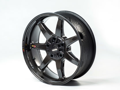 BST BMW R nineT Carbon Wheel "Panther TEK" (conventional rear, 7 straight spokes, black hubs) – Accessories in the Motoraider Motorcycle Aftermarket Accessories and Parts Online Shop