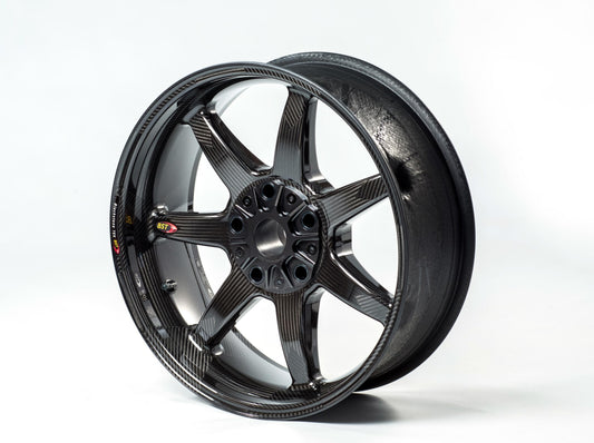 BST BMW R nineT Carbon Wheel "Panther TEK" (conventional rear, 7 straight spokes, black hubs) – Accessories in the Motoraider Motorcycle Aftermarket Accessories and Parts Online Shop