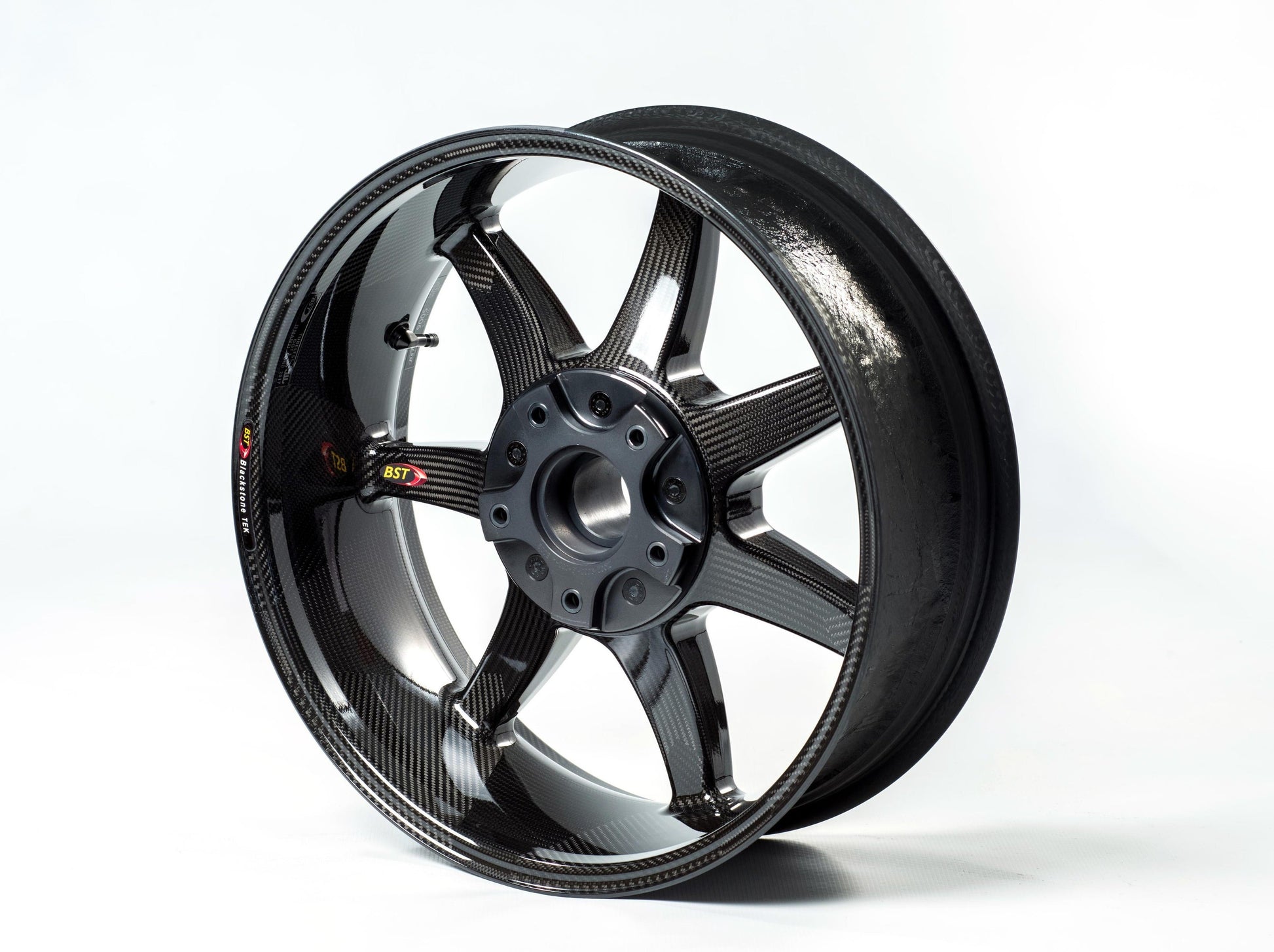 BST BMW K1200S / K1200R Carbon Wheel "Panther TEK" (conventional rear, 7 straight spokes, black hubs) – Accessories in the Motoraider Motorcycle Aftermarket Accessories and Parts Online Shop
