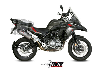 MIVV E.004 Benelli TRK 502X (2018+) Slip-on Exhaust "Oval" (titanium + carbon cap; approved) – Accessories in the 2WheelsHero Motorcycle Aftermarket Accessories and Parts Online Shop