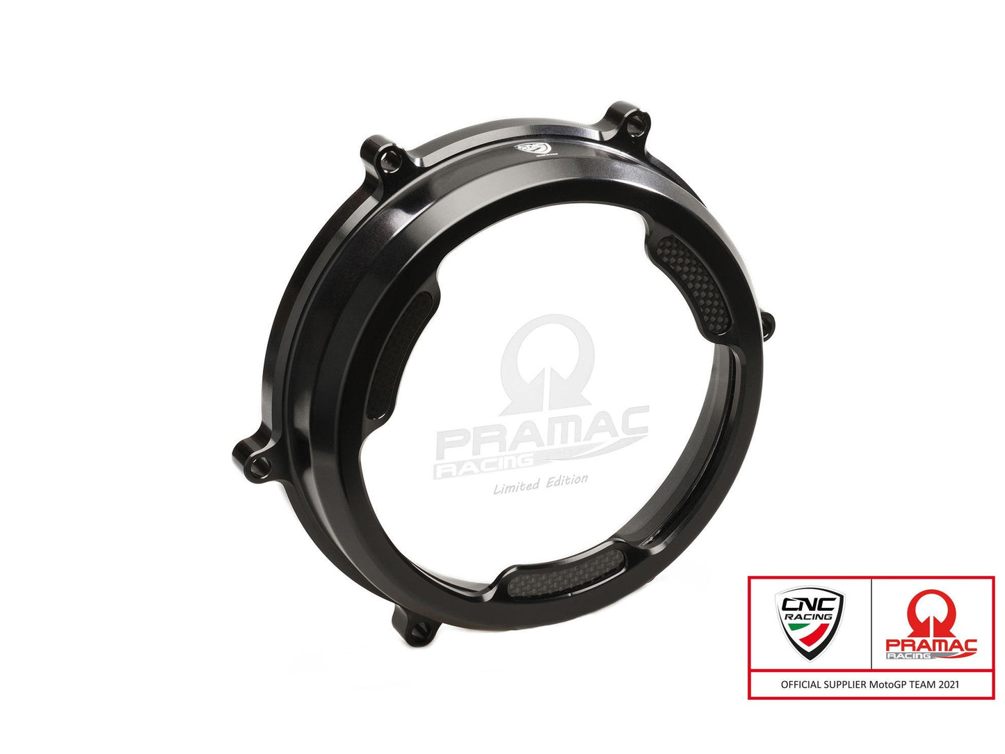 CA201PR - CNC RACING Ducati Panigale (12/19) Clear Clutch Cover (with carbon inlay; Pramac edition) – Accessories in the Motoraider Motorcycle Aftermarket Accessories and Parts Online Shop
