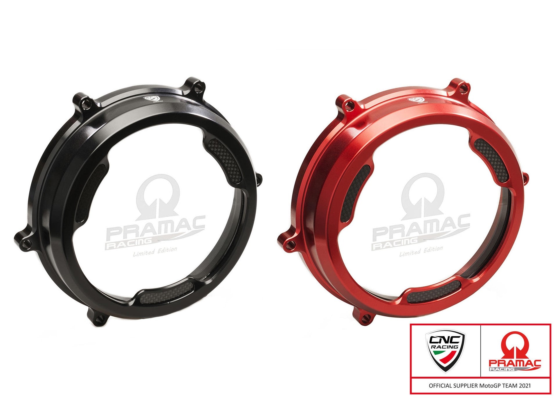 CA201PR - CNC RACING Ducati Panigale (12/19) Clear Clutch Cover (with carbon inlay; Pramac edition) – Accessories in the Motoraider Motorcycle Aftermarket Accessories and Parts Online Shop