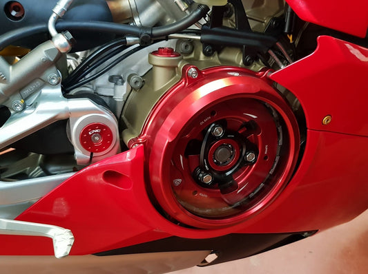 CA210 - CNC RACING Ducati Panigale V4 (2018+) Oil Bath Clear Clutch Cover – Accessories in the Motoraider Motorcycle Aftermarket Accessories and Parts Online Shop