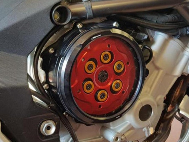 CA300 - CNC RACING MV Agusta Oil Bath Clear Clutch Cover (hydraulic control) – Accessories in the Motoraider Motorcycle Aftermarket Accessories and Parts Online Shop