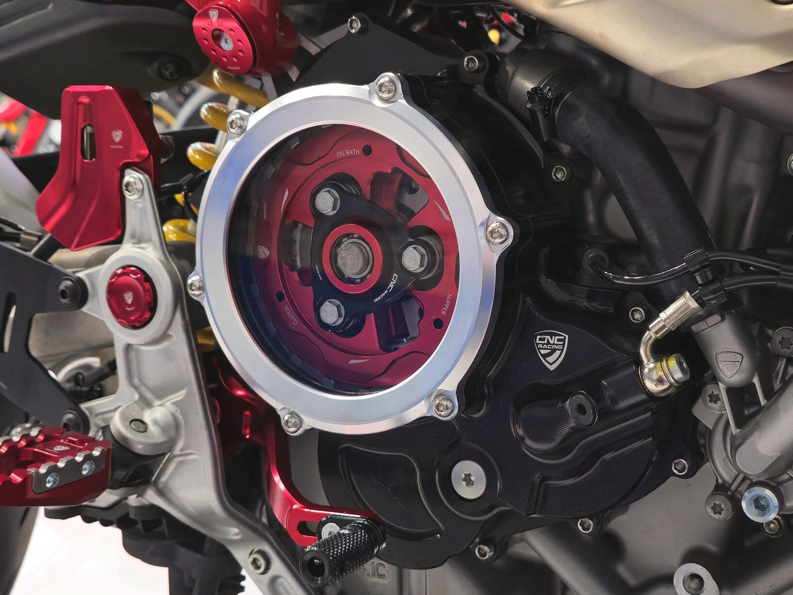 CNC RACING CA510 Ducati Hypermotard 698 Mono (2024+) Oil Bath Clear Clutch Cover (bi-color) – Accessories in the Motoraider Motorcycle Aftermarket Accessories and Parts Online Shop