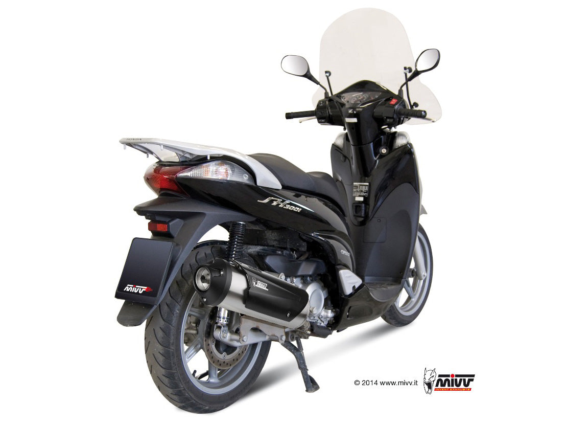 MIVV C.HO.0005 HONDA SH 300 ( 2007 - 14 ) Full System(Kat) Exhaust "Urban" (stainless steel; approved) – Accessories in the 2WheelsHero Motorcycle Aftermarket Accessories and Parts Online Shop