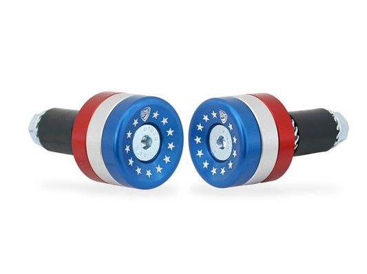 CM242 - CNC RACING Universal Handlebar ends "Stars and Stripes" (Blue) – Accessories in the Motoraider Motorcycle Aftermarket Accessories and Parts Online Shop
