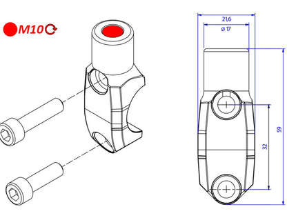CV010 - CNC RACING Brembo Master Cylinder Clamp (mirror mount tread M10; right) – Accessories in the Motoraider Motorcycle Aftermarket Accessories and Parts Online Shop