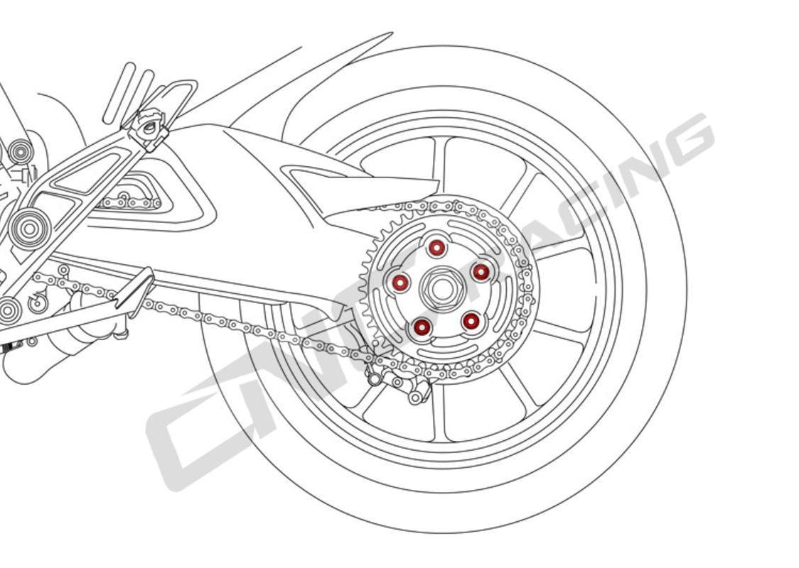 DA386 - CNC RACING Ducati Hypermotard / Streetfighter Rear Sprocket Nuts (M10x1.0) – Accessories in the Motoraider Motorcycle Aftermarket Accessories and Parts Online Shop