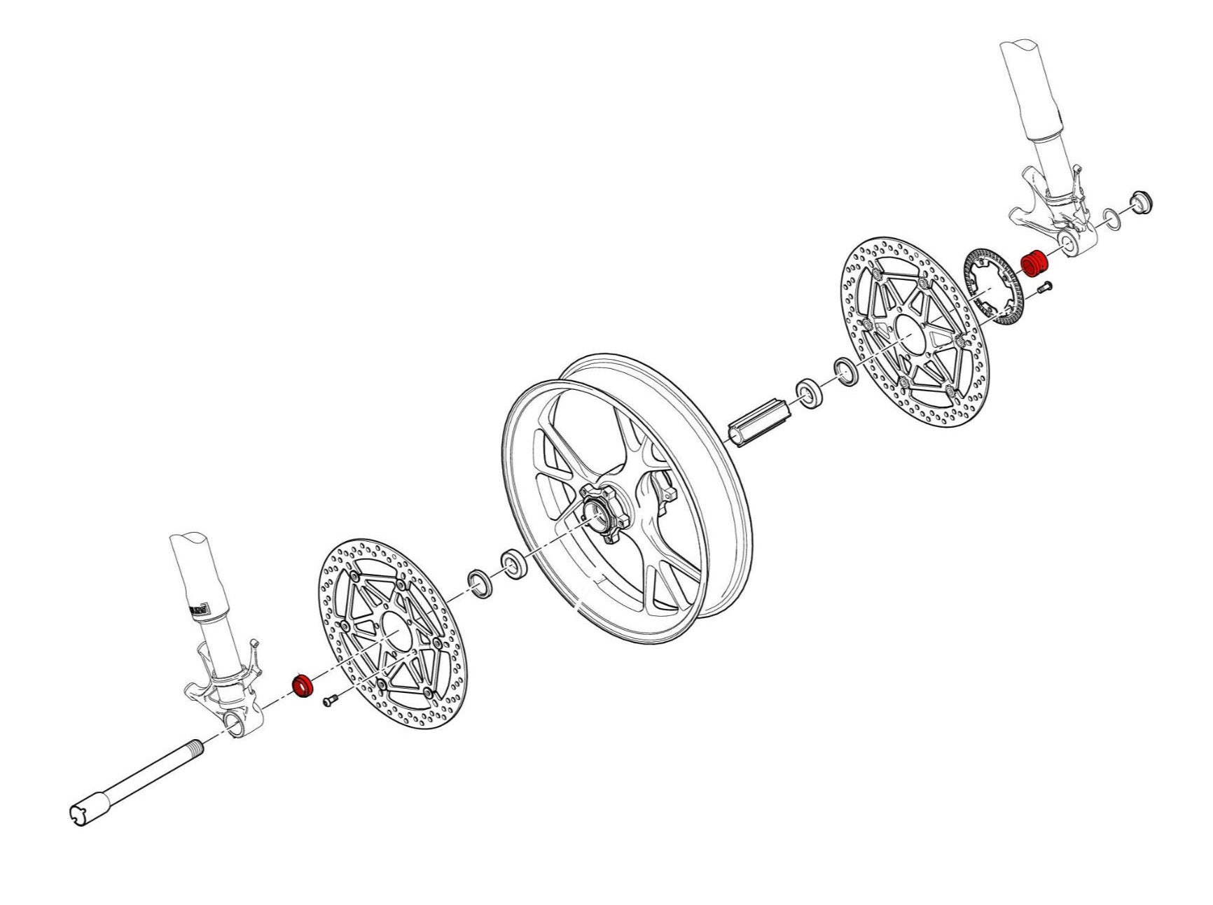 DAA50 - CNC RACING Ducati Front Wheel Bushings Kit – Accessories in the Motoraider Motorcycle Aftermarket Accessories and Parts Online Shop