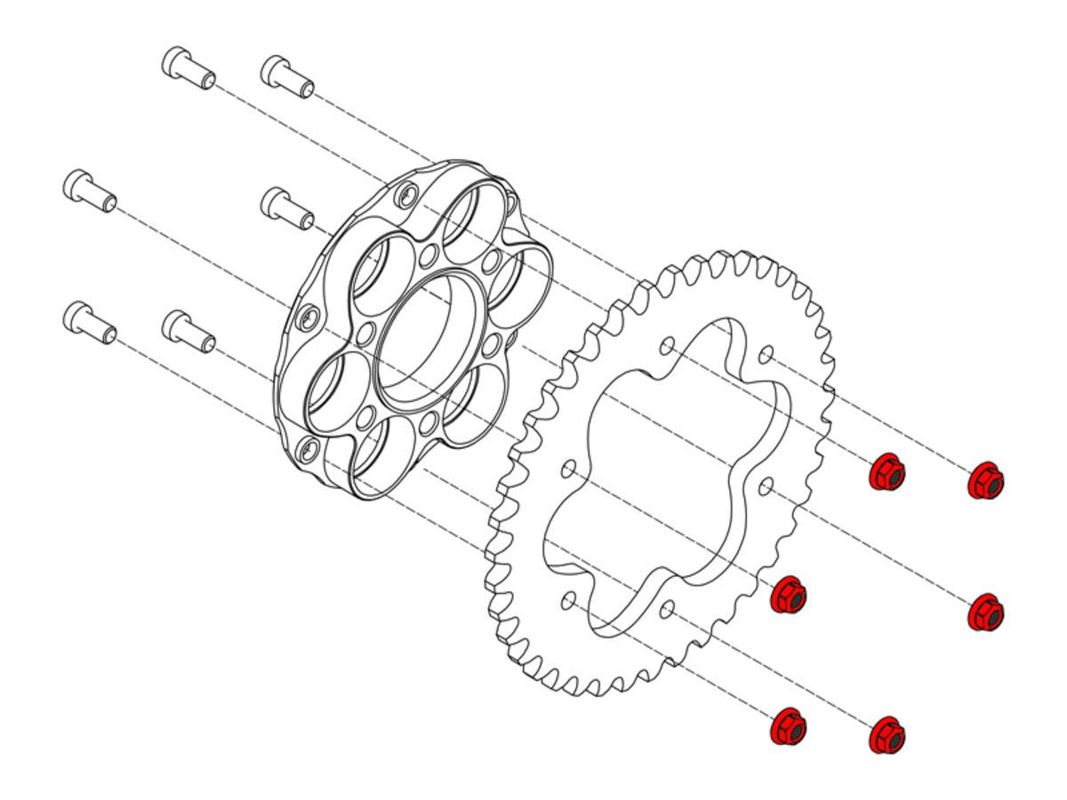 DA388X - CNC RACING Ducati Titanium Gear Ring Nuts (M8x1.25) – Accessories in the Motoraider Motorcycle Aftermarket Accessories and Parts Online Shop