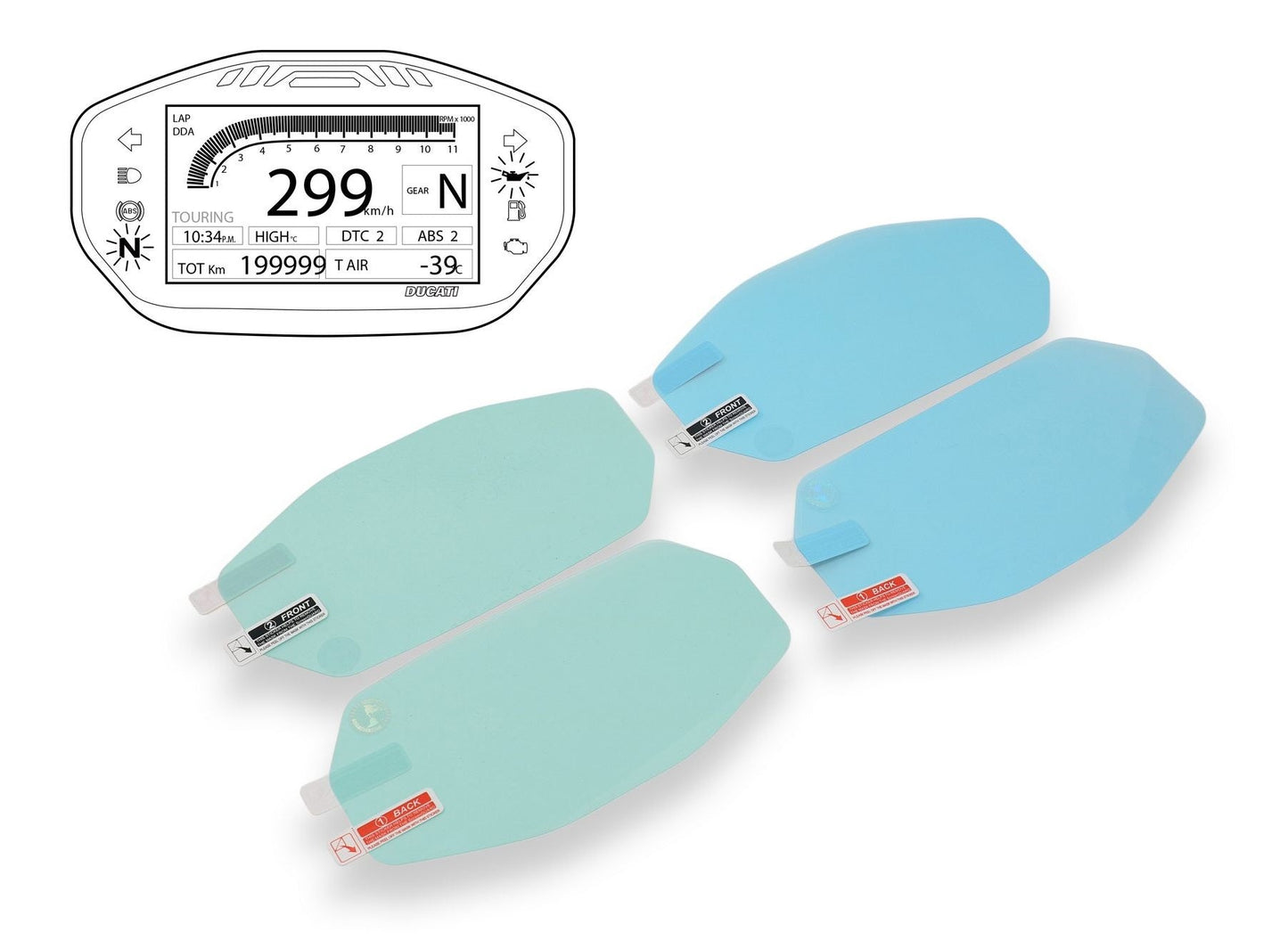 DP004 - CNC RACING Ducati Dashboard Screen Protectors kit – Accessories in the Motoraider Motorcycle Aftermarket Accessories and Parts Online Shop