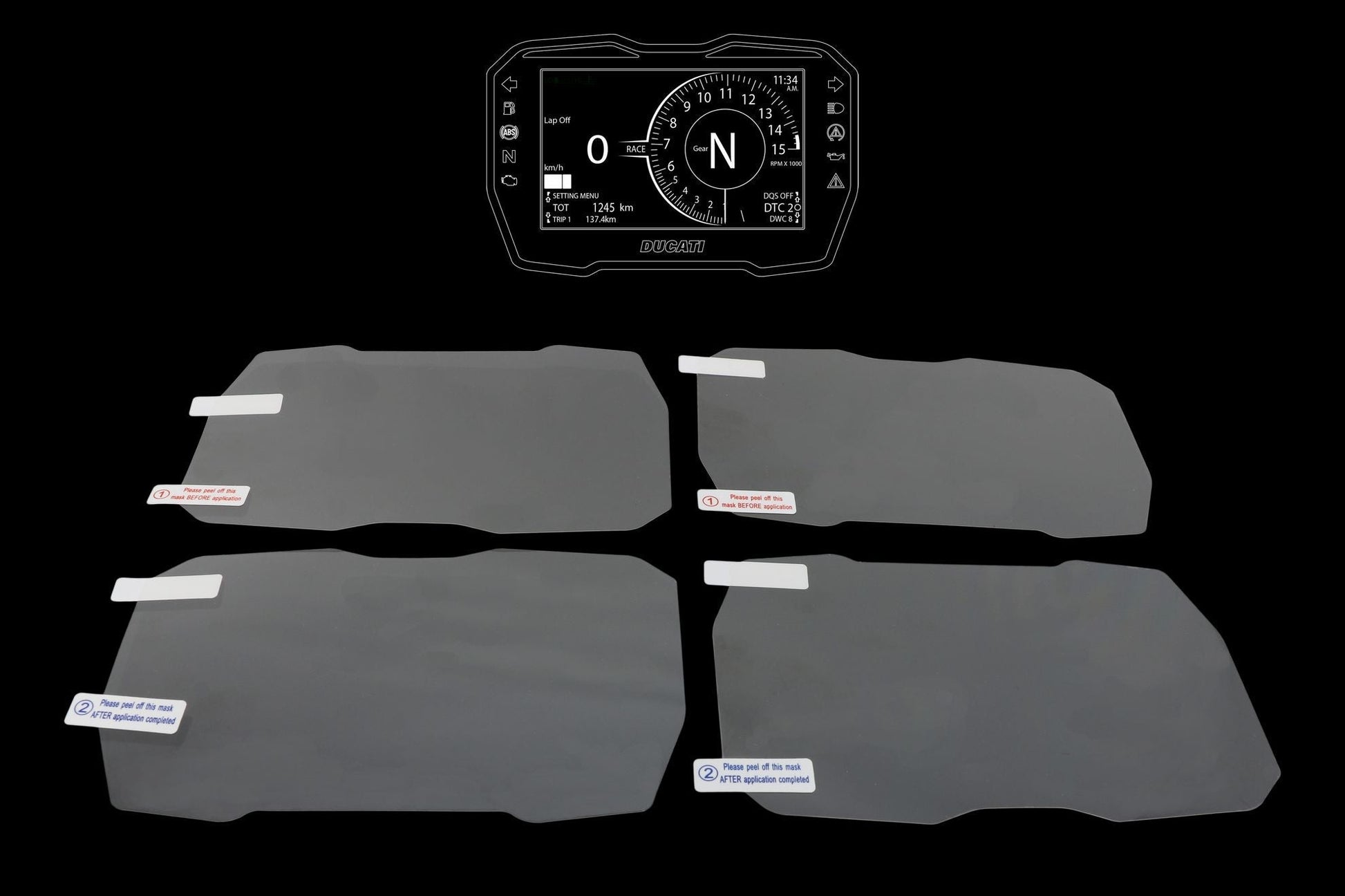DP012 - CNC RACING Ducati V4 Dashboard Screen Protectors kit – Accessories in the Motoraider Motorcycle Aftermarket Accessories and Parts Online Shop