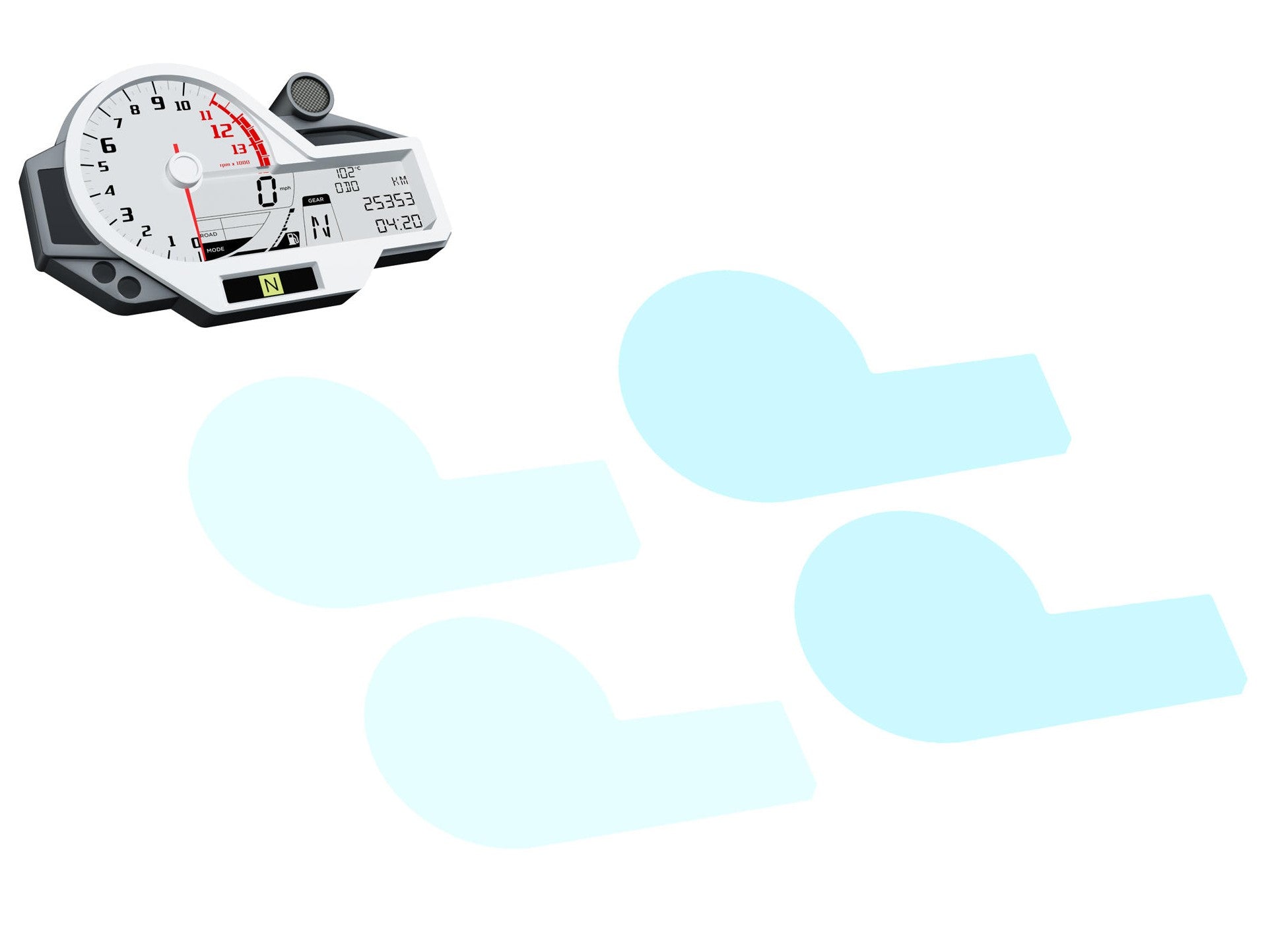 DP080 - CNC RACING BMW S1000RR / S1000R Dashboard Screen Protectors kit – Accessories in the Motoraider Motorcycle Aftermarket Accessories and Parts Online Shop