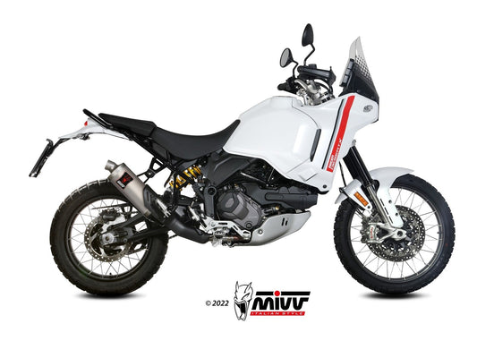 MIVV D.053 Ducati Desert X (2022+) Slip-on Exhaust "Dakar" (titanium ; approved) – Accessories in the 2WheelsHero Motorcycle Aftermarket Accessories and Parts Online Shop