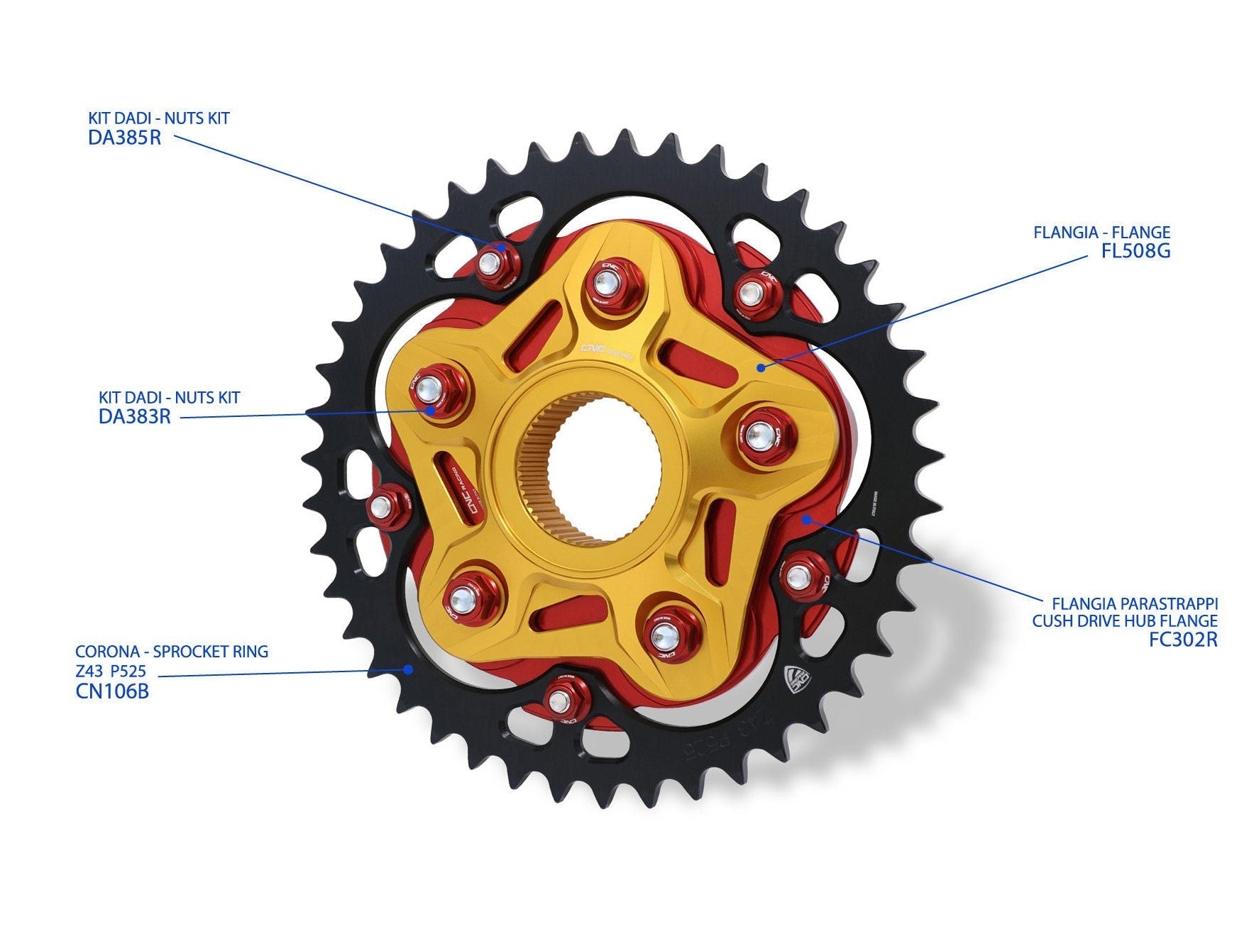 CNC RACING FC302 MV Agusta Cush Drive Hub Flange – Accessories in the Motoraider Motorcycle Aftermarket Accessories and Parts Online Shop