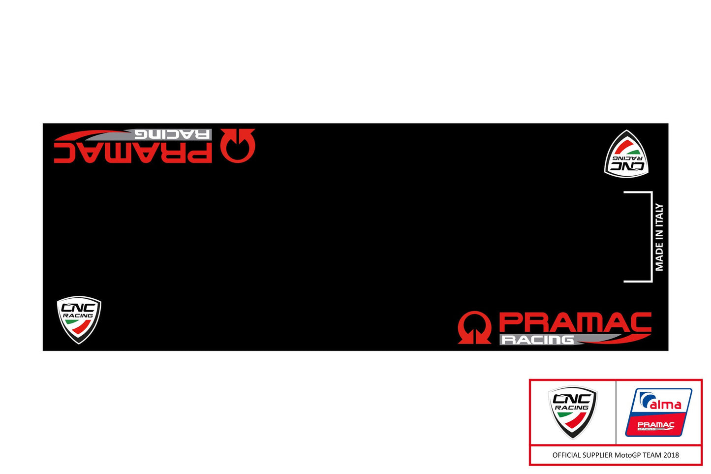 GA003BPR - CNC RACING GA003PR Garage Carpet (220 x 80 cm; Pramac Racing Limited Edition) – Accessories in the Motoraider Motorcycle Aftermarket Accessories and Parts Online Shop