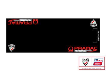 GA003BPR - CNC RACING GA003PR Garage Carpet (220 x 80 cm; Pramac Racing Limited Edition) – Accessories in the Motoraider Motorcycle Aftermarket Accessories and Parts Online Shop