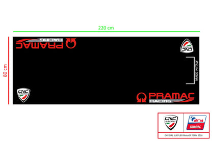 GA003BPR - CNC RACING GA003PR Garage Carpet (220 x 80 cm; Pramac Racing Limited Edition) – Accessories in the Motoraider Motorcycle Aftermarket Accessories and Parts Online Shop