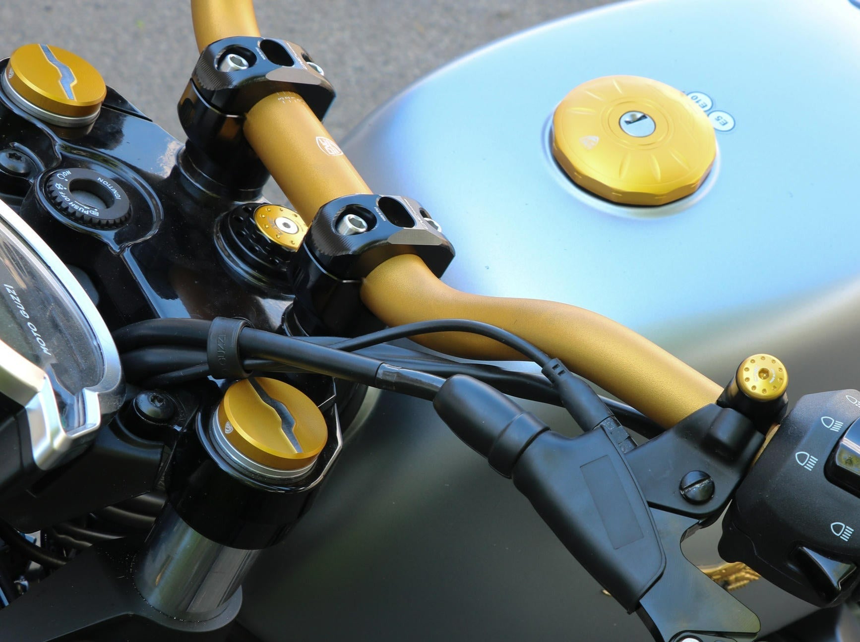 GH101 - CNC RACING Moto Guzzi (2019+) Steering Stem Top Plate Nut – Accessories in the Motoraider Motorcycle Aftermarket Accessories and Parts Online Shop
